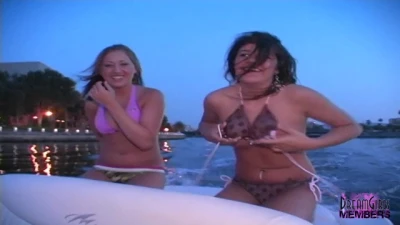 DreamGirls Members - College Girls get Topless on my Boat at Sunset