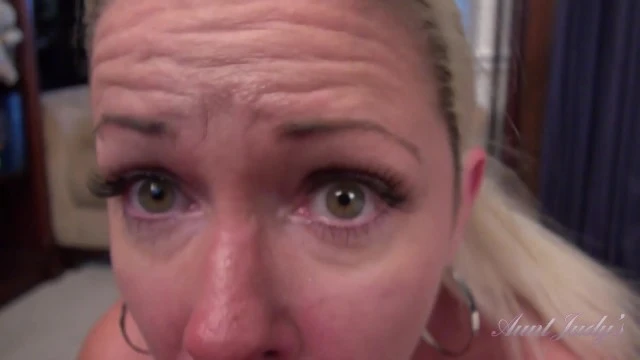 AuntJudy's - your Hairy MILF Stepmom Liz Sucks your Cock (POV)